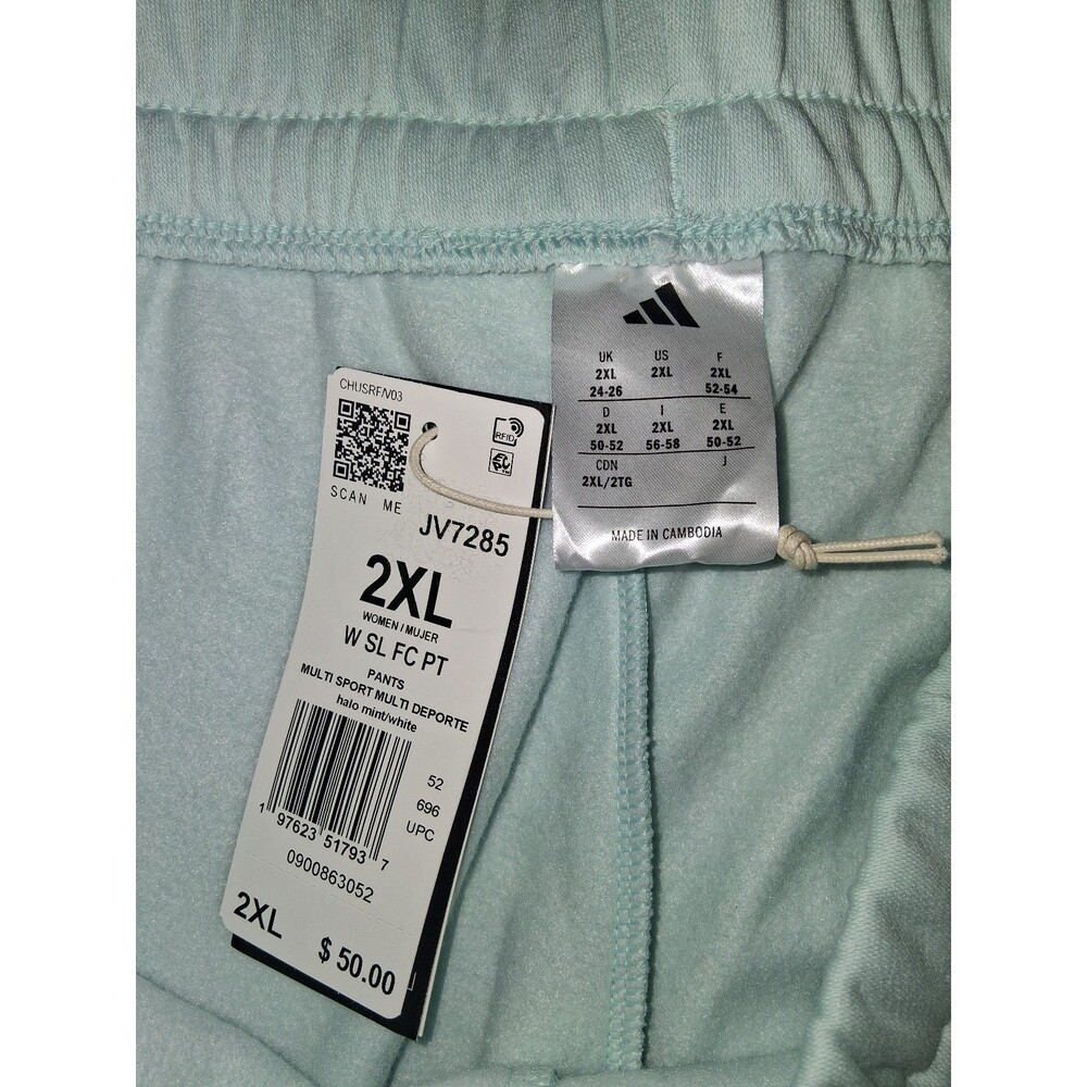 NEW! Women's Adidas Essentials Small Logo Feel Cozy Open-Hem Pants, 2XL - Picture 8 of 8